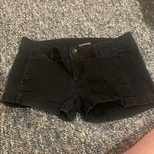 Express Black High Waist Denim Shorts